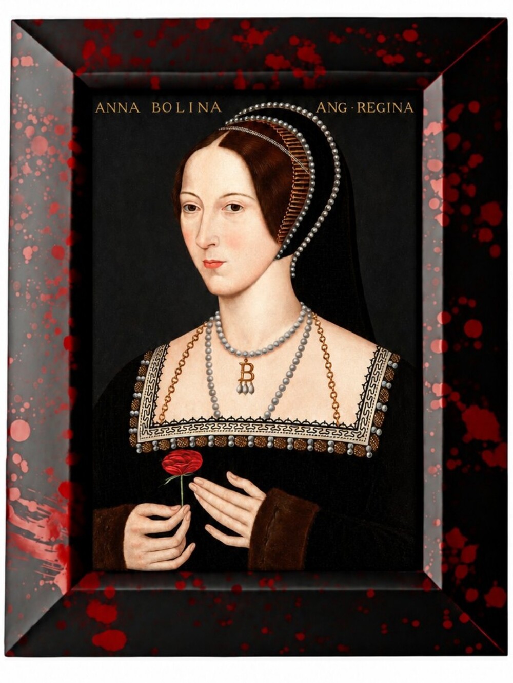 Queen anne boleyn Gothic Oddity Queen Horror Bloody Gore Framed History Art Deco